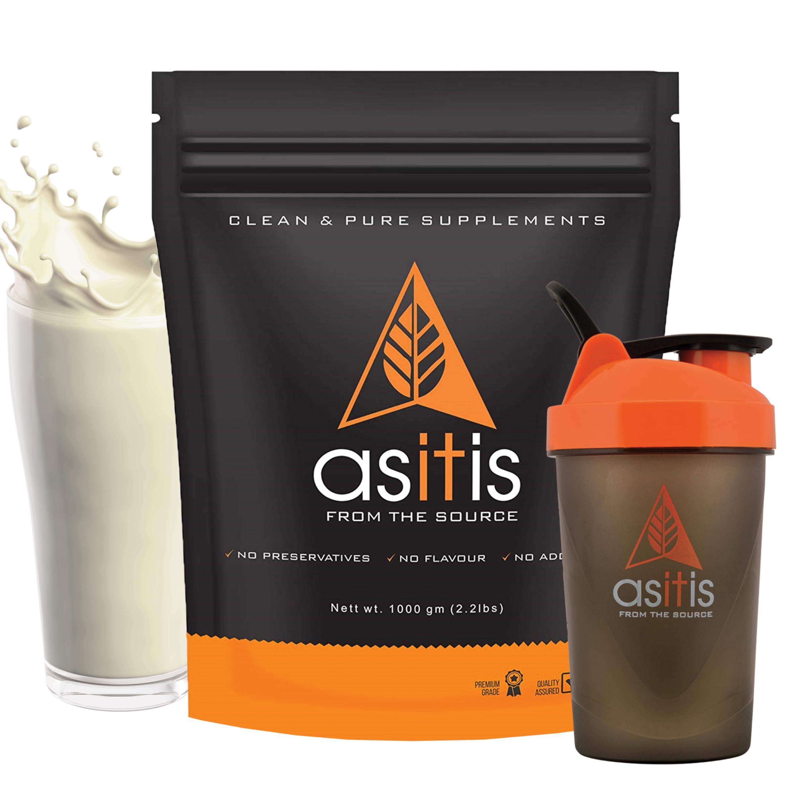 Asitis Nutrition AS-IT-IS Nutrition Whey Protein Concentrate 80% Unflavoured, Labdoor Certified (Whey+Shaker) 1000 gm
