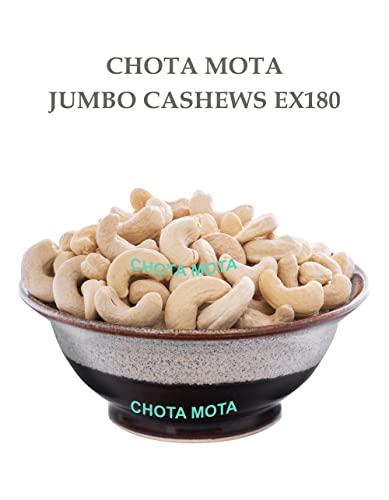Chota Mota Chota Mota Jumbo Whole Cashew Nuts 1 kg (250g x 4) | Natural Premium Large Size Cashews | EX180 Grade Kaju | Gluten Free | Crunchy Delicious