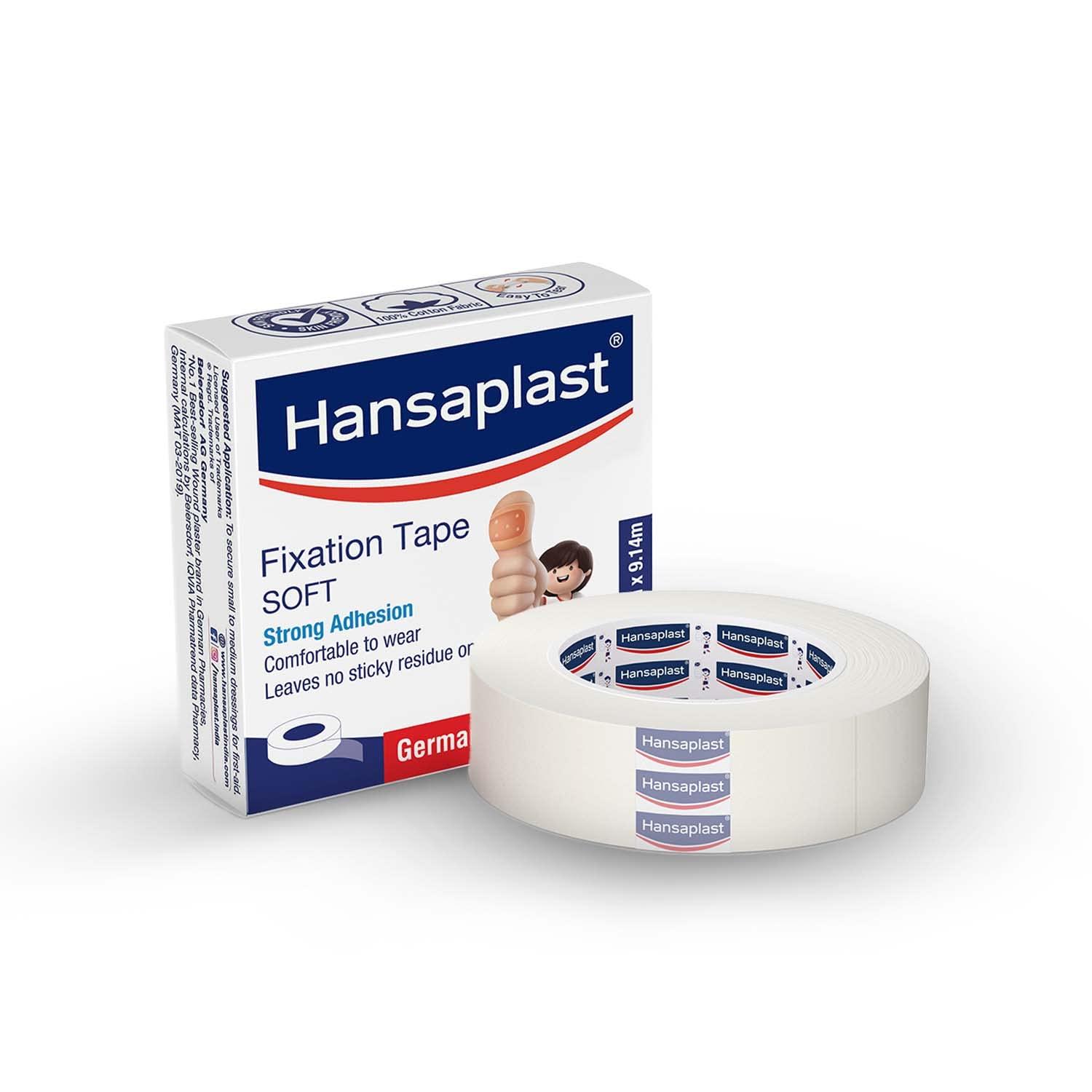 Hansaplast Hansaplast Fixation Tape (1.25cm, 2.5cm, 5cm, 7.5cm), Spot & Patch Plaster | Small and round bandages for cuts and wounds