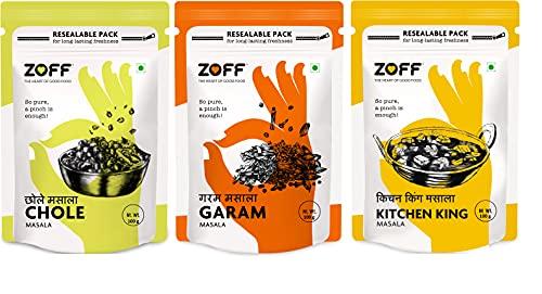 Zoff ZOFF Chhole, Kitchen & Garam Combo Pack ,Total Weight- 300 g ,Chhole Masala 100 g , Kitchen King Masala 100 g , Garam Masala 100 g.