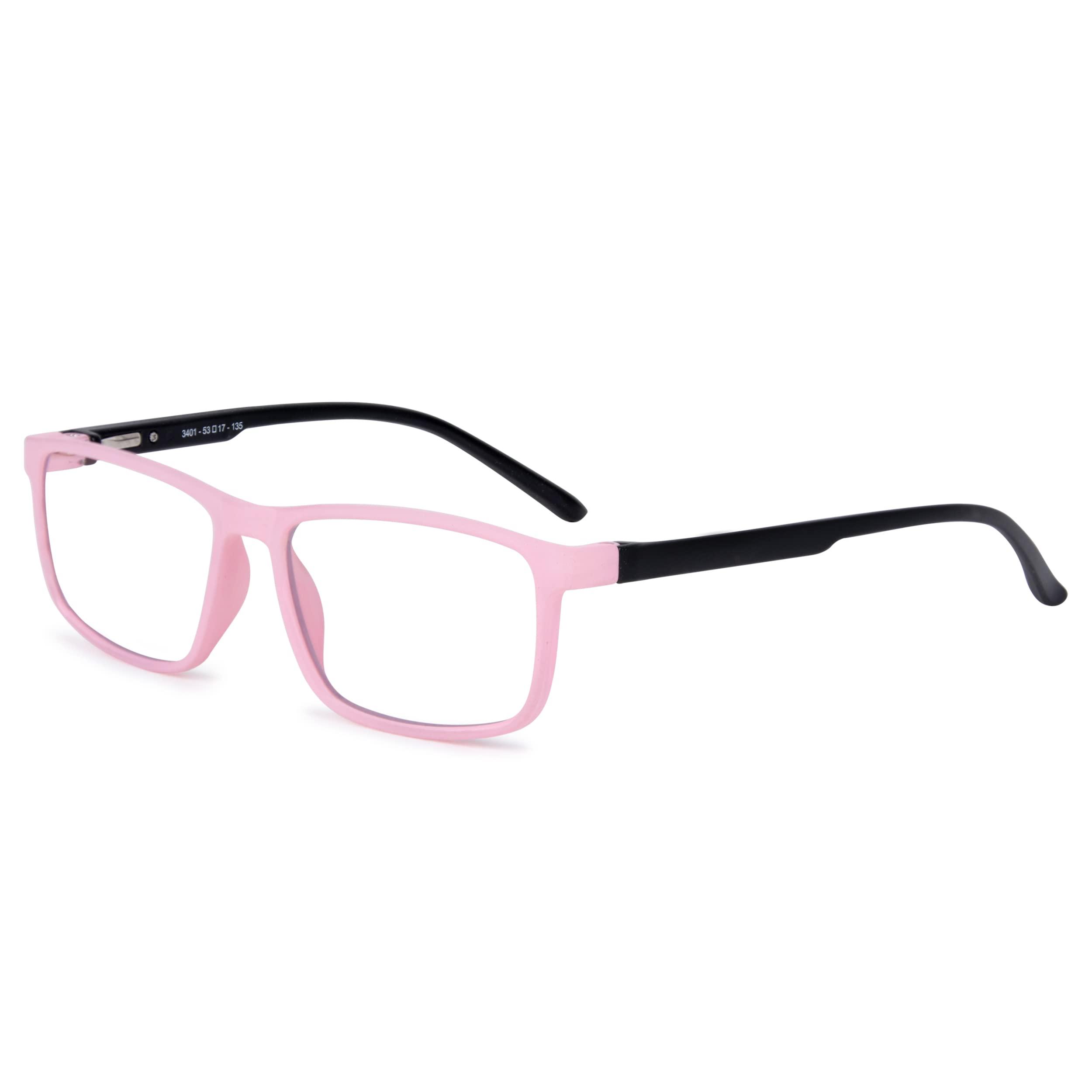 Aferlite Aferlite Gold Series Zero Power Unisex Rectangular Computer Glasses Blue Ray Cut Technology For Eye Protection Clear Vision (53 mm Medium) (Multicolor D)