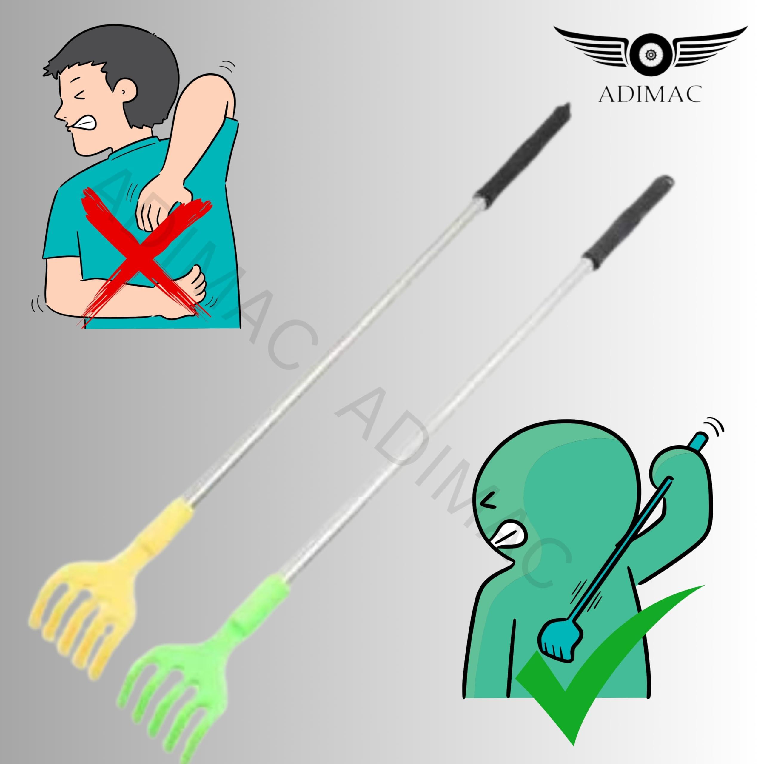 ADIMAC ADIMAC 2-Pack Itching Stick Back Scratcher & Massager - Plastic Handle, Multicolor Itching Relief Stick