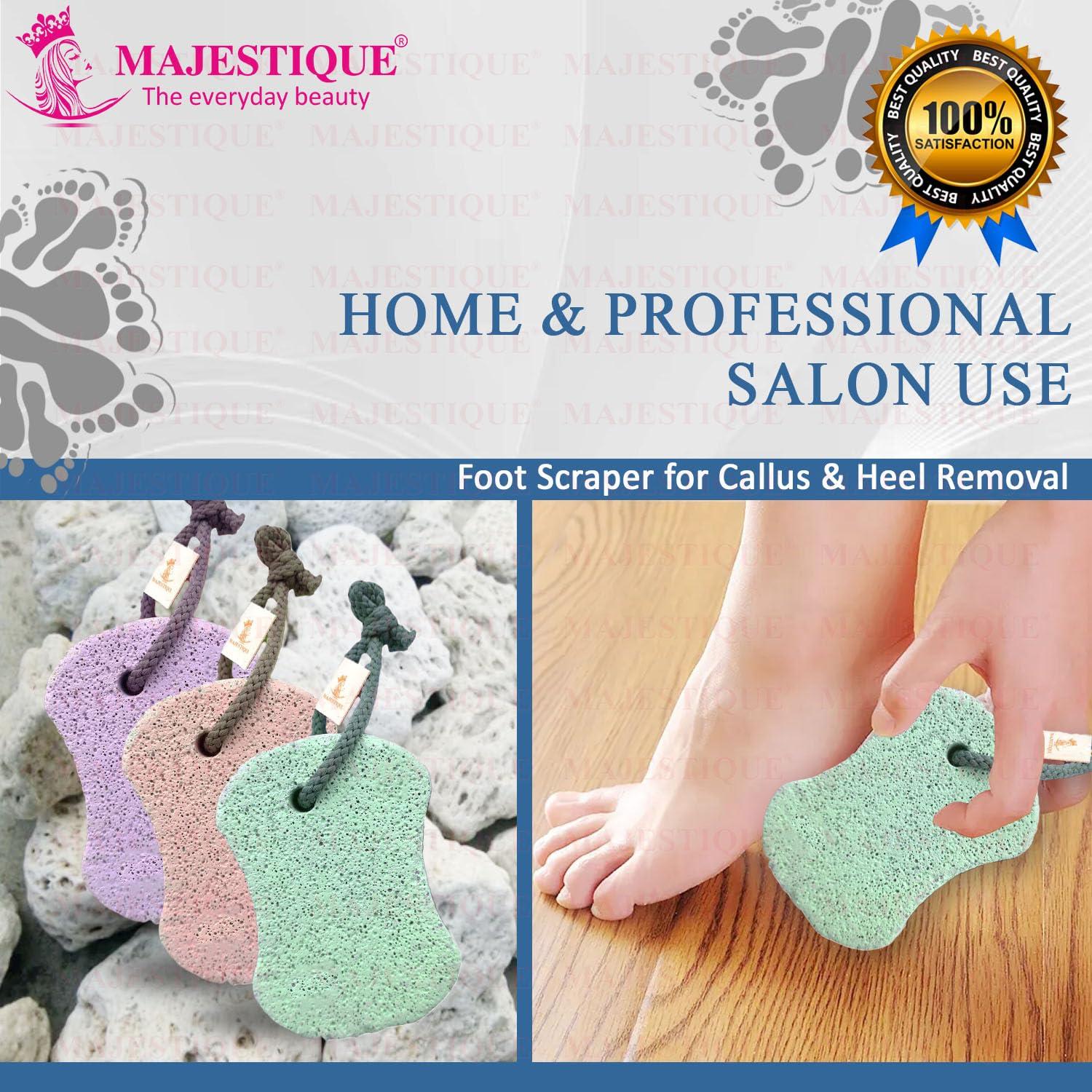 MAJESTIQUE Pumice Stone for Feet 2 pcs, Majestique Natural Lava Pedicure stone for Body, Bath Stone, Pumice Stone Remove Dead Skin for Hand, Pubic Stone Scrubber Foot Stone Exfoliating, Foot, Elbows