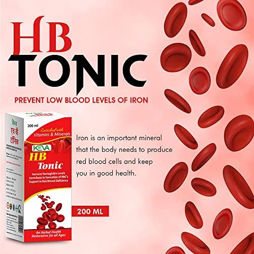 KEVA Keva HB Iron Tonic Syrup - Ayurvedic Iron Tonic Syrup Extract of Amla, Ashwagandha, Shatavari, Arjuna, Purnava, Bhringraj, Brahmi, Tulsi, & Shankhpuspi - Increase Iron for Men & Women 200ml
