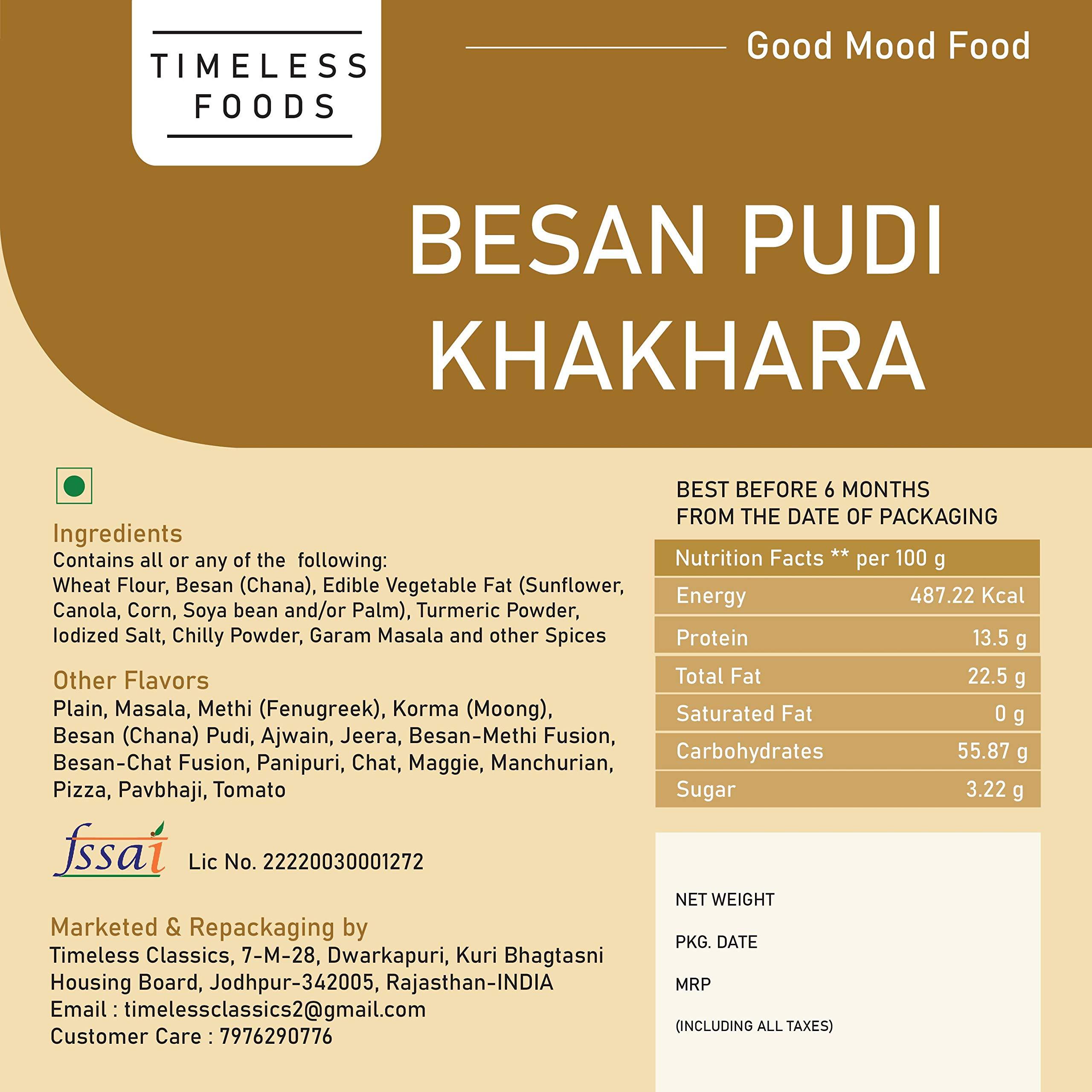 Timeless Food Timeless Food : Besan Khakhra | Chana Khakhara | Super Soft Rajasthani Healthy Snacks - 800 GM