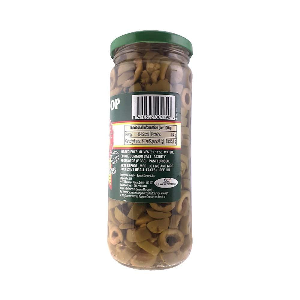 Olicoop Olicoop Green Sliced Olive, 450g, Pack of 2, Produced in Spain