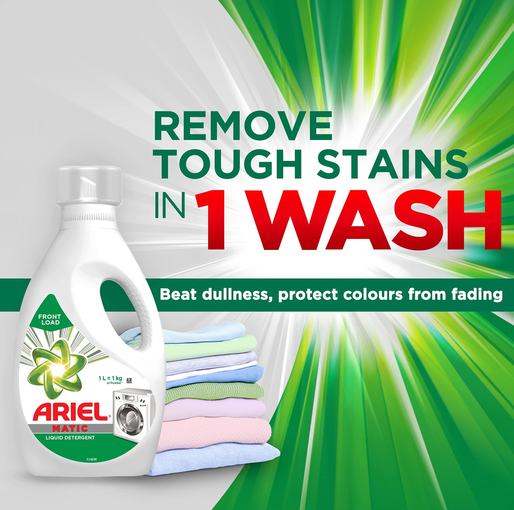 Ariel Ariel Matic Top Load Detergent Washing Powder - 2 kg & Matic Liquid Detergent, Front Load, 1 Litre, Pack Of 1