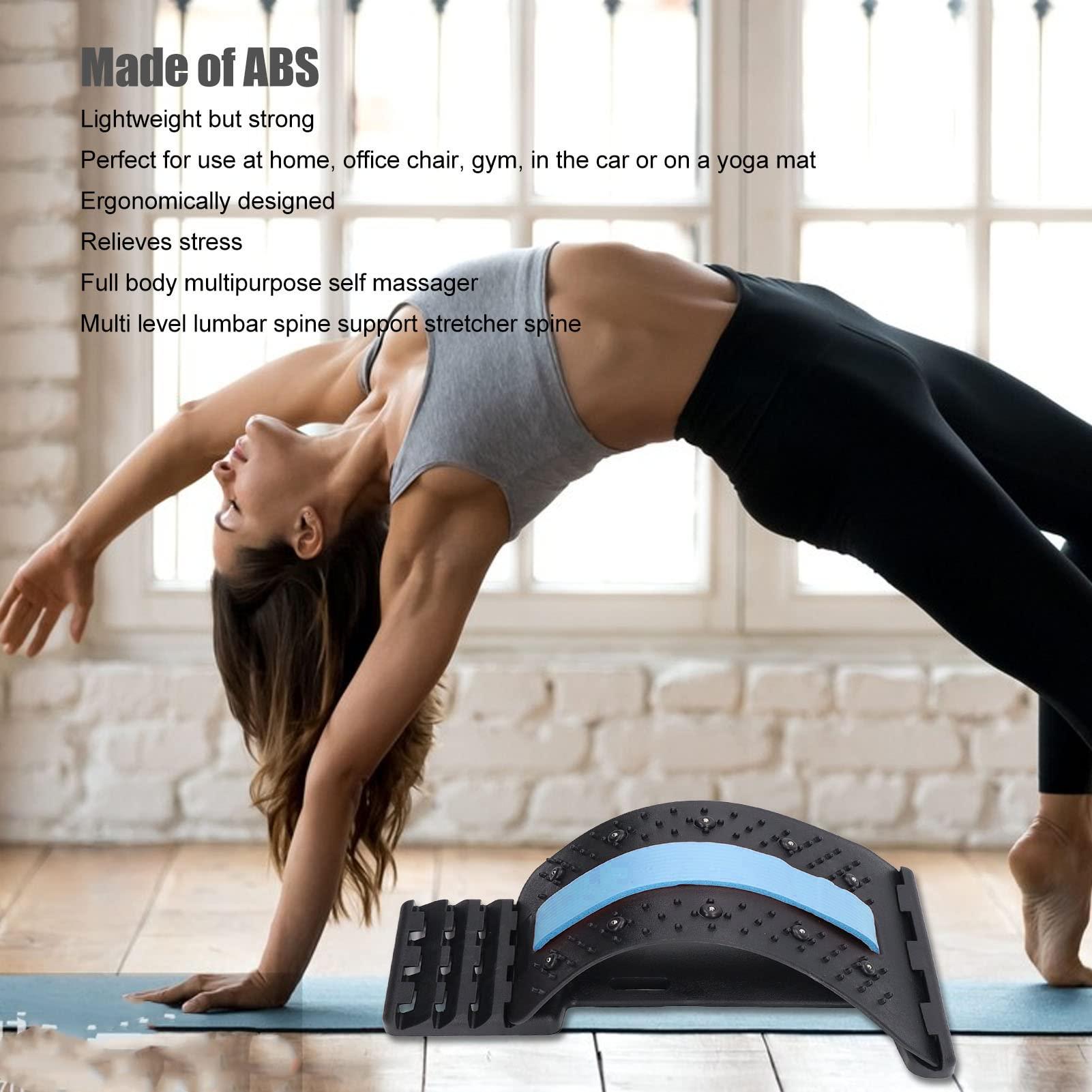 Huleo Back Stretcher, Lightweight Multi-Function Acupuncture Rod Promote Blood Circulation for Back Massagers Blue and Black