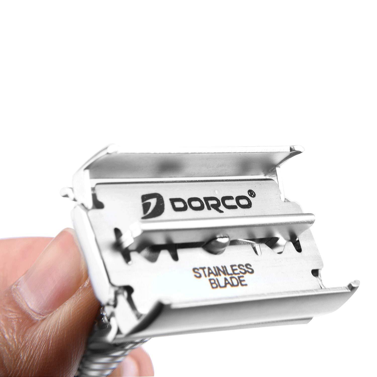 Krisp Beauty Krisp Beauty Long Handled Double Edge Safety Razor, Butterfly Open Men Women Shaving Razor with 5 Premium Shave Blades