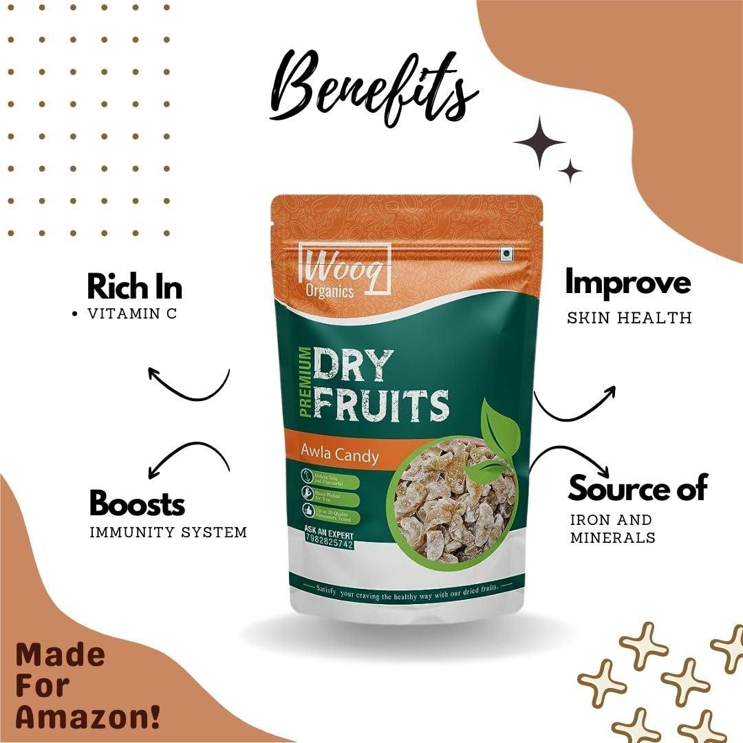 Wooq Organics Wooq Organics Awla Candy 200g - Dry Awla | Gooseberry | Natural Amla Candy | with a Tangy Twist - 100% Natural and Organic AWLA Candy