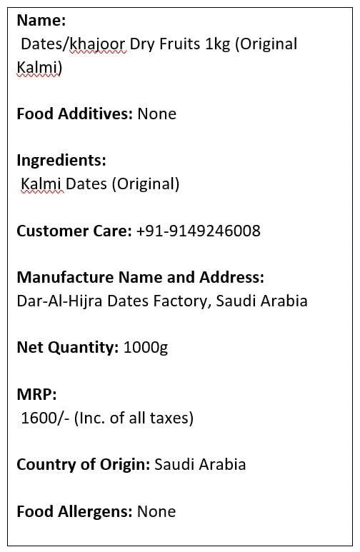 ifah Ifah Original Kalmi Saudi Dates 1kg (Pack of 2 Boxes 500g Each) | Rich in Nutrients