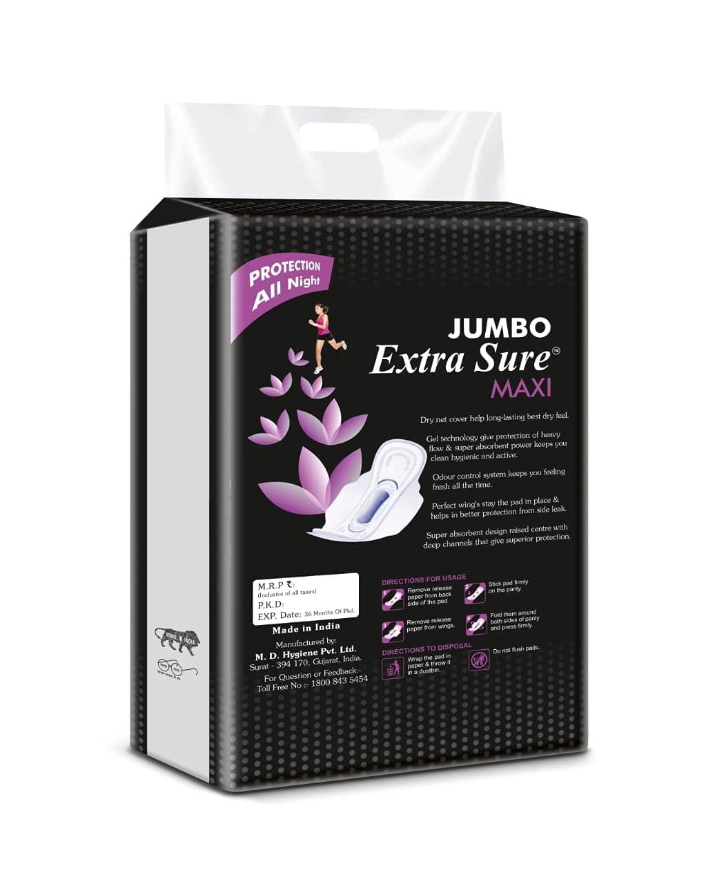Extra Sure Extra Sure Jumbo Extra Sure Maxi Sanitary Pads Combo Pack of 2x40 Pads