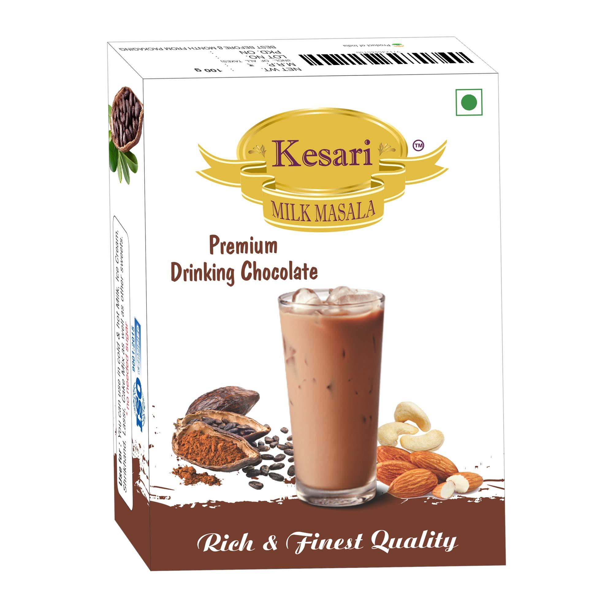 Kesari Kesari Premium Drinking Chocolate Flavour Milk Masala-100 Gram, Strowberry Flavour Milk Masala-100 Gram and Butter Milk Masala Combo- 100 Gram, Pack of 2