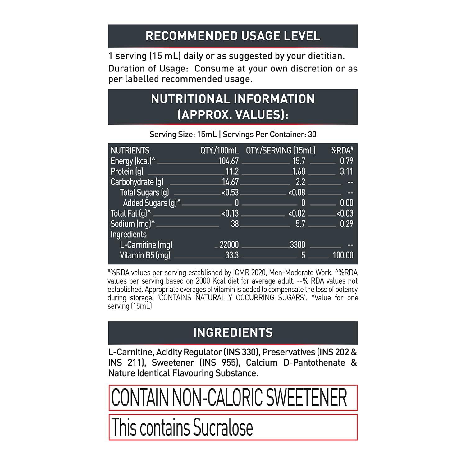 MuscleBlaze MuscleBlaze Liquid L-Carnitine PRO (Key Lime, 450ml) | Triple Strength Formula | 3300mg L- Carnitine