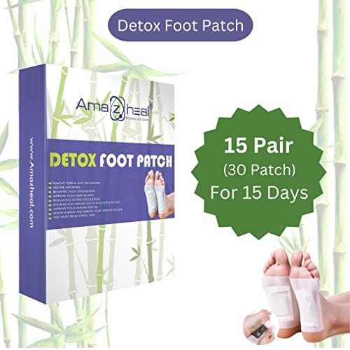 AMAZHEAL AMAZHEAL Premium Detox Foot Pad, Cleansing Toxin Remover Foot Patches, Organic Patch, For Men & Women (1 BOX = 30 Patches For 15 Days)