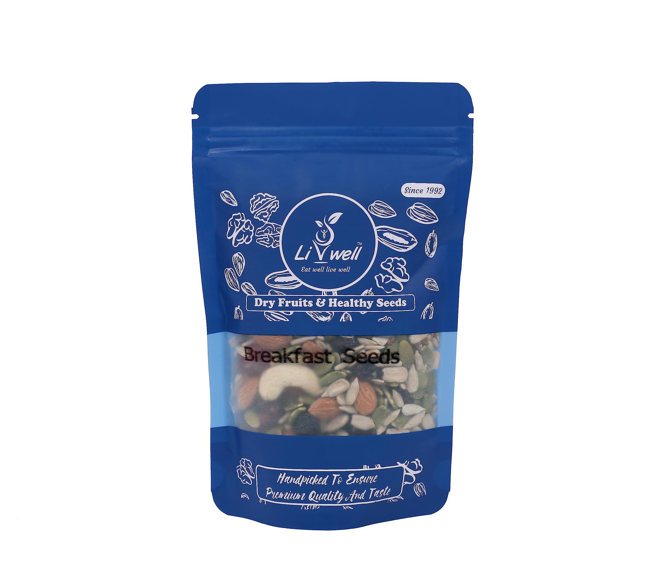 LIVWELL LIVWELL Fresh Healthy Dry Fruits & Healthy Seeds Breakfast Seeds | Healthy Nit Mix Seeds Goodness Of Cereals,Dried Fruit, Nut,Seeds & Berries (250 Gram)