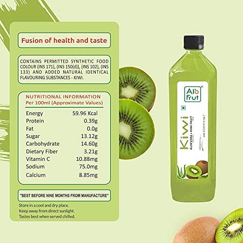 ALO FRUT ALO FRUT Kiwi Aloevera Chunks & Juice 200Ml (Pack Of 48) - 1 Case | Fruit Juice Mai Aloevera Chunks | Healthy Hai Isme Aloevera Hai | Ready To Serve Drink