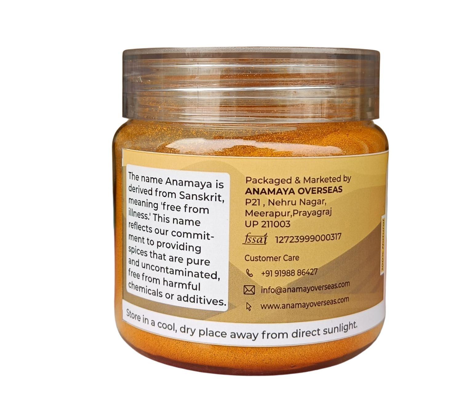 anamaya Anamaya Lakadong Turmeric Powder Meghalaya| High Curcumin Content 8 to 9% | Turmeric Curcumin Powder | 100% Pure and Natural | 200 Gms Pack (Pack of 5)