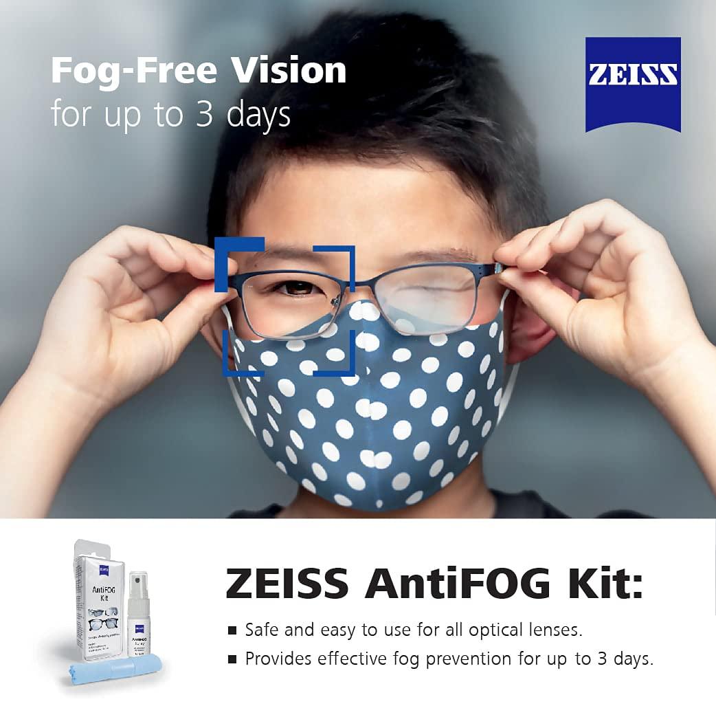 Zeiss ZEISS AntiFOG Kit 30ml - Pack of 1 | Fog-Free Lens for up tp 72 hours | Ideal for Spectacles, Eyeglasses, Sunglasses, Camera Lenses, Bike Visors, Car Mirrors, Windshields, and Swim Goggles
