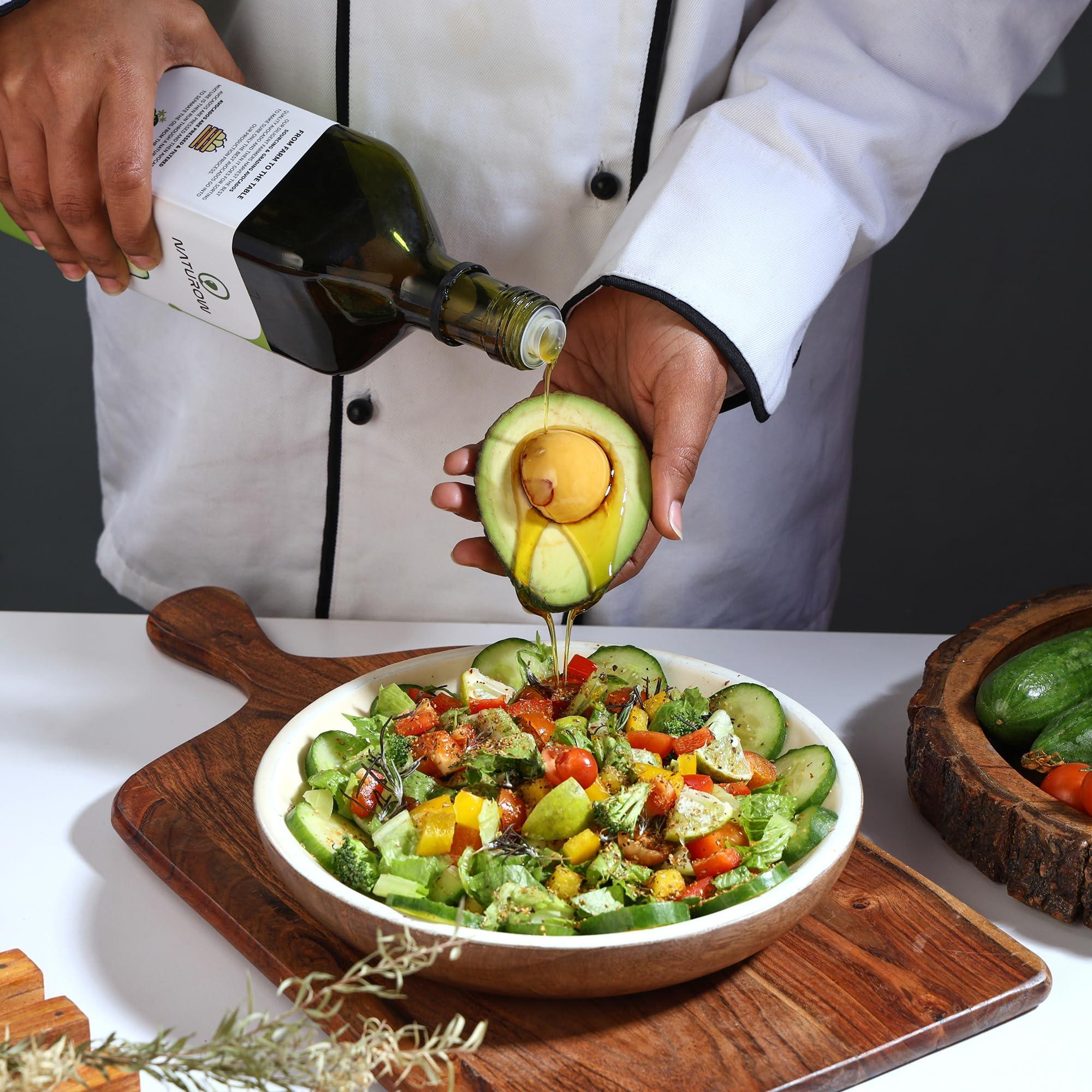 Naturow Naturow Extra Virgin Avocado Oil | Cold Pressed | 100% Natural | Keto and Paleo Diet Friendly | Homemade Sauces, Dressings and Marinades (500ml | 16.9fl oz)