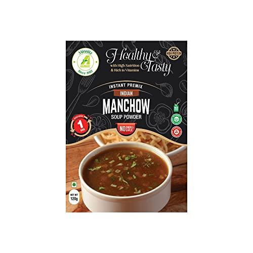 AARKAY Minnitz Fresh and Delicious combination of SweetCorn and Manchow Instant Soup Powder | Instant Mix | High Protien | No Added Preservatives | No Chemical 120 g (12 Servings)