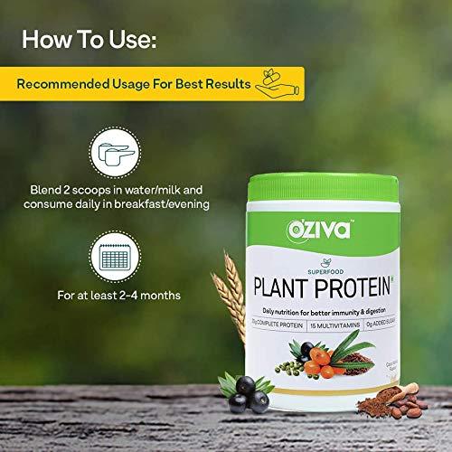 OZiva OZiva Superfood Plant Protein Powder, for Men & Women, Melon 500g (20g of Complete Vegan Protein Powder with Essential Vitamins & Minerals) for Boosting Immunity, Energy & Better Digestion