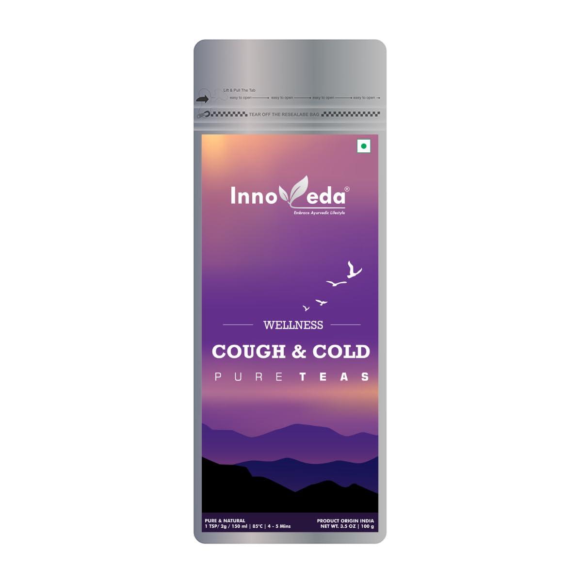 INNOVEDA Innoveda Cough And Cold Herbal Tea Soothes Sore Throat Decongestion 50 Tea Cups