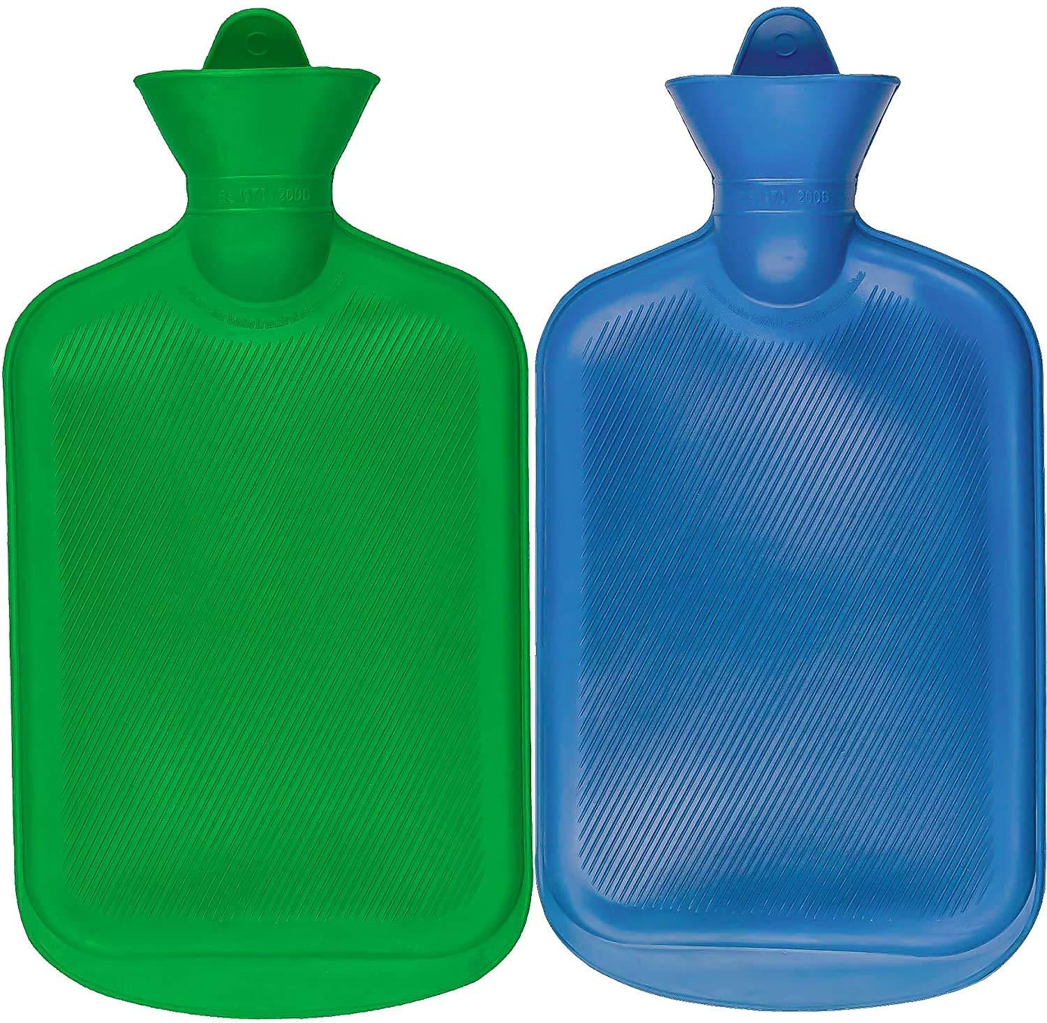 Cure-Well Cure-Well Hot Water Bottle, Natural Rubber -BPA Free- Durable Hot Water Bag for Hot Compress and Heat Therapy