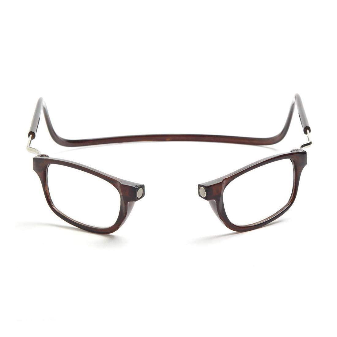 Generic VOK | MAGNETIC ADJUSTABLE FRONT CONNECT FULL RIM READING GLASSES | ALL POWER AVAILABLE (+1.00 TO +4.00) (+1.75, Brown)