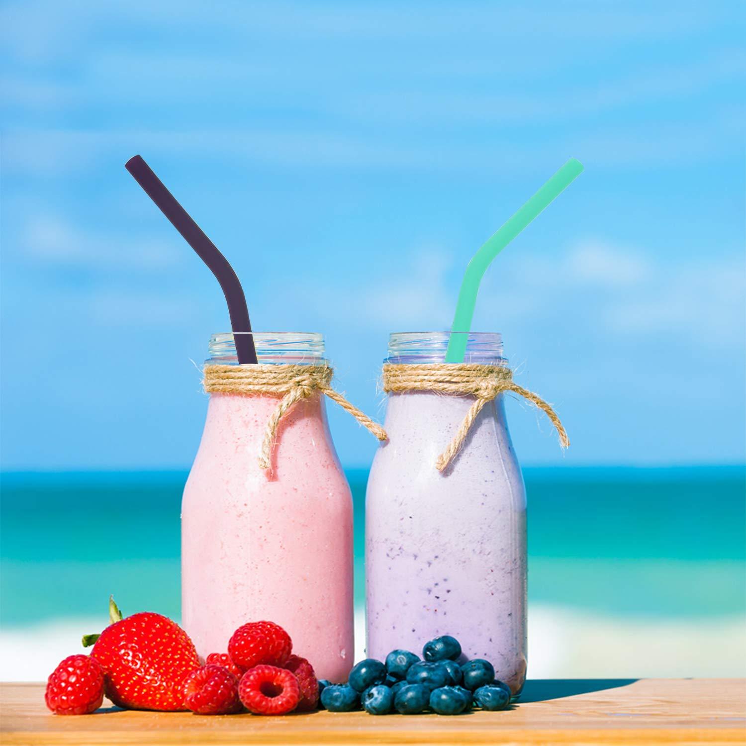 Senneny Senneny Set of 6 Silicone Drinking Straws for 30oz and 20oz Tumblers Yeti/Rtic- Reusable Silicone Straws BPA Free Extra Long with Cleaning Brushes- 6 Bent (6mm diameter) : 6mm diameter