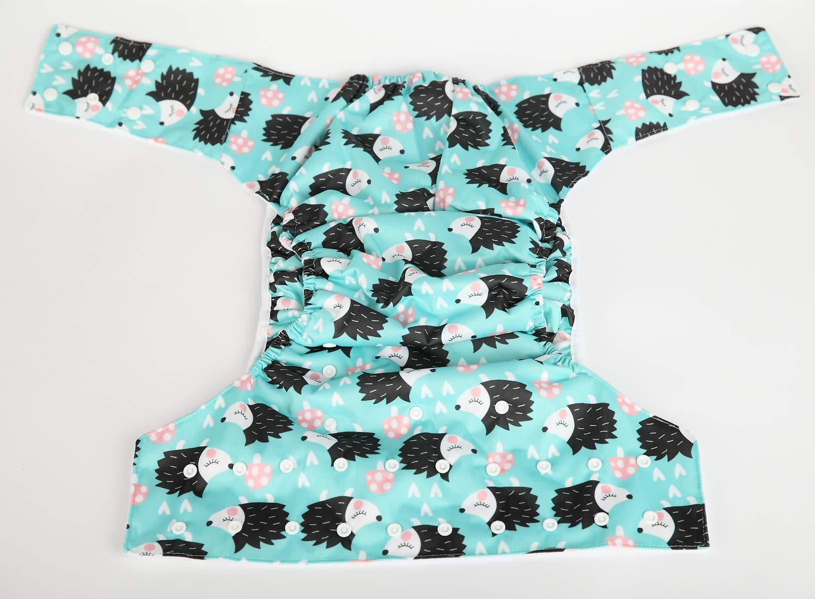 Sigzagor Sigzagor Teen Adult Cloth Diaper Nappy Reusable Washable for Disability Incontinence (Hedgehog)