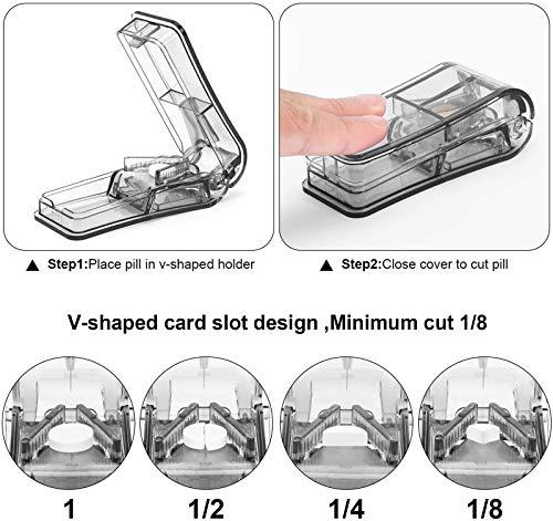 FANSTINOW Pill Splitter. The Best Pill Cutter Ever! Design in The USA. Doubles as a Pill Box. Excellent Pill Splitter with Keychain Pill Holder