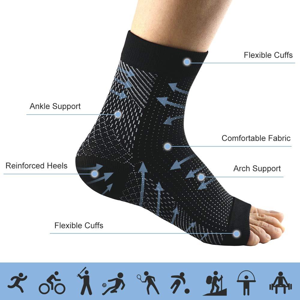 Honeytecs Honeytecs Men Women Socks with Arch Heel Support Sports Foot Sleeves