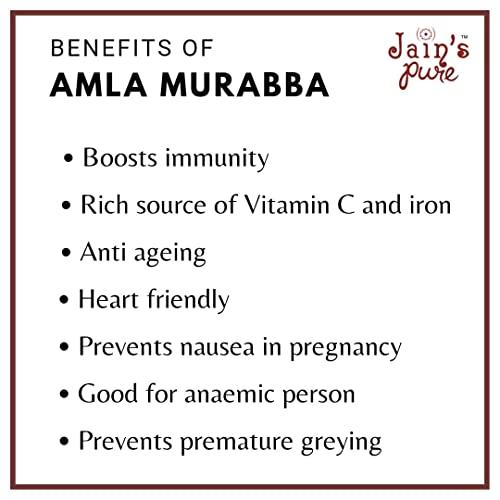 jain's pure JAIN'S PURE SOOKHA AMLA MURABBA/GOOSBERRY PRESERVE, 900 GM