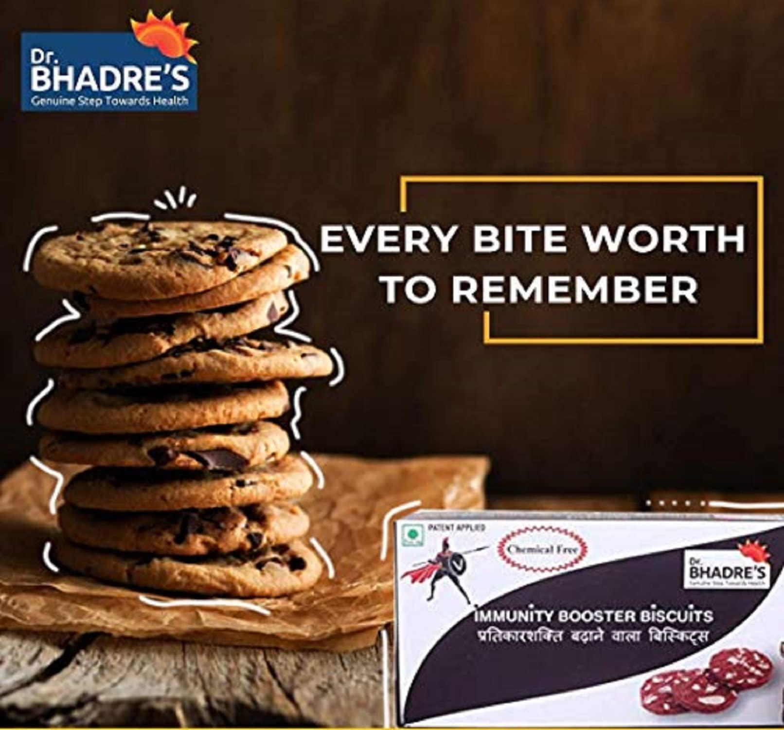 DR. BHADRE\'S DR. BHADRE\'S Immunity Booster Biscuits ( Pack of 1,180 gm X 1 ) with Mix of Tulsi Giloy Ashwagandha Pimpali | No Maida Chemical Free