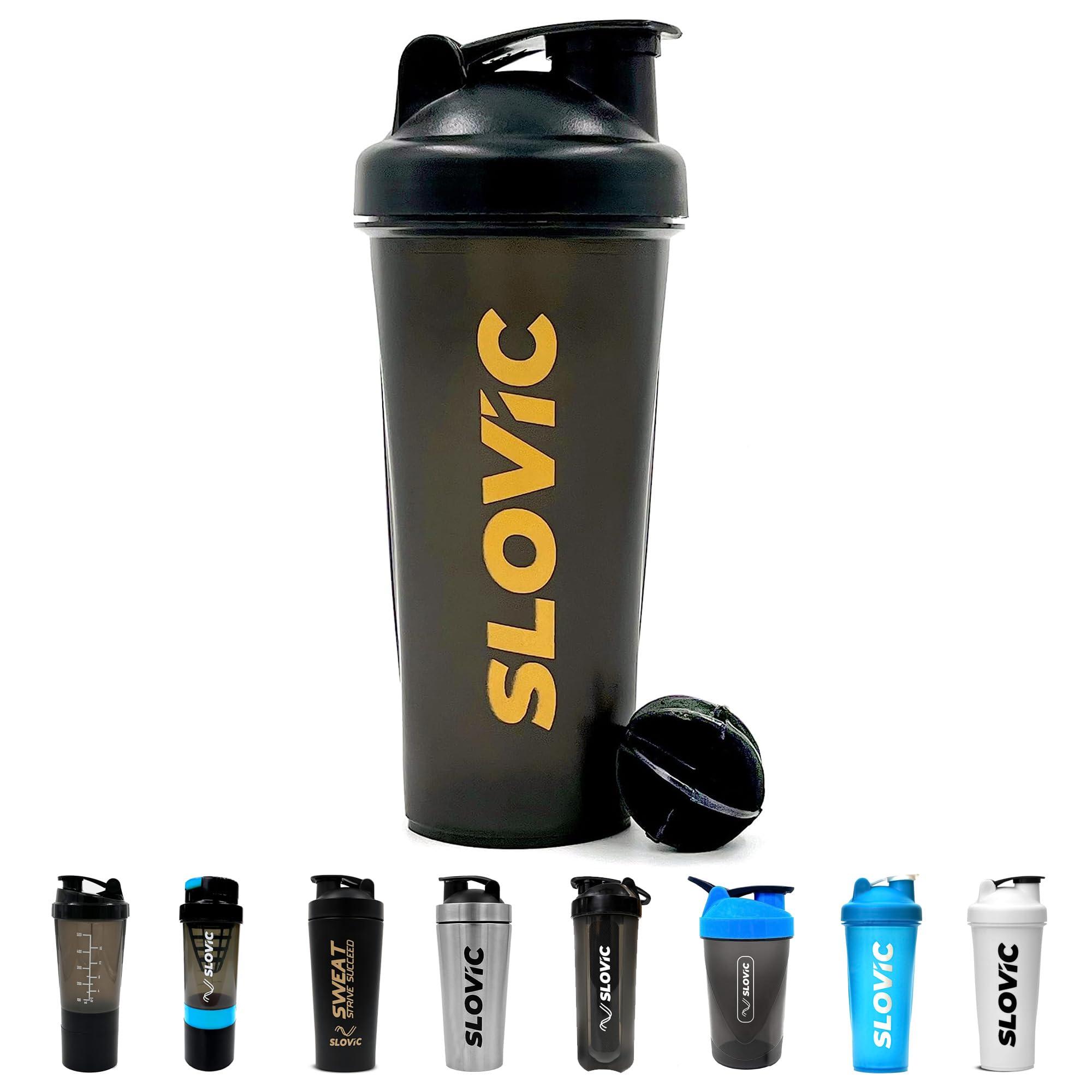 SLOVIC SLOVIC Shakers for Protein Shake, Plastic Free Gym Bottles for Men, Odor free Protein Shaker Bottles for Protein Shake, Leakproof Gym Shaker Bottle