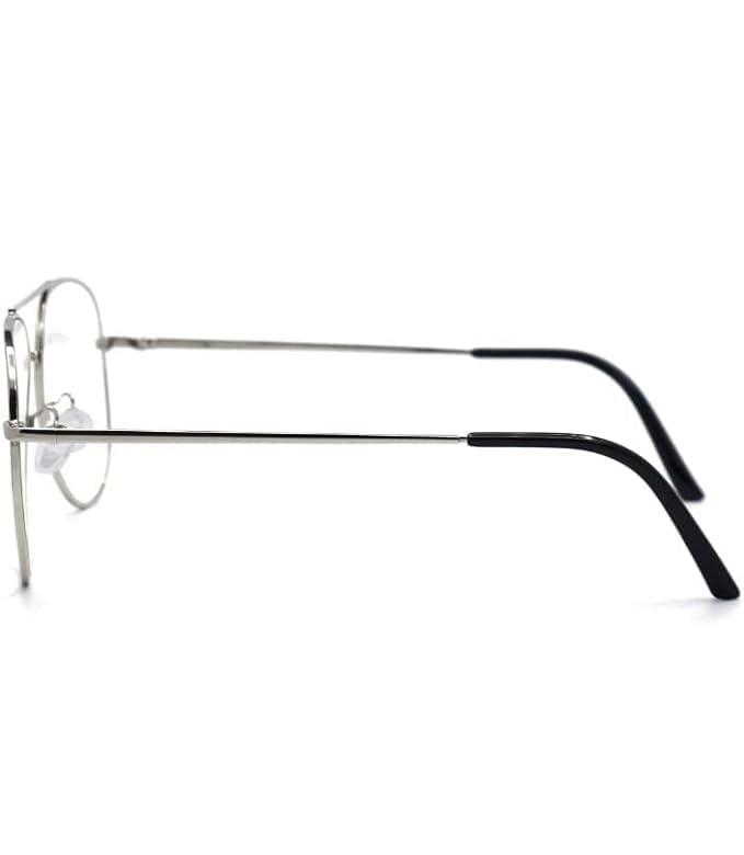 LENS Need LENS Need Progressive Reading Glasses For Men & Women Avaitor Premium Frame Sliver Free Size Progressiv Glasses 1.00 1.25 1.50 1.75 2.00 2.25 2.50 2.75 3.00 (Distance Plano 0 Power/Reading +1.75)