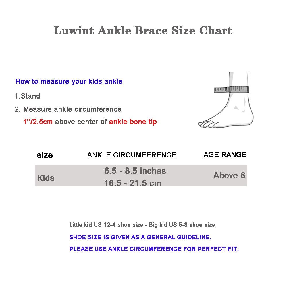 Luwint Luwint Nylon Kid Compression Ankle Brace-Knitted Ankle Sleeve Sock Support For Sprains Arthritis Tendonitis Running Fitness, 1 Pair Black