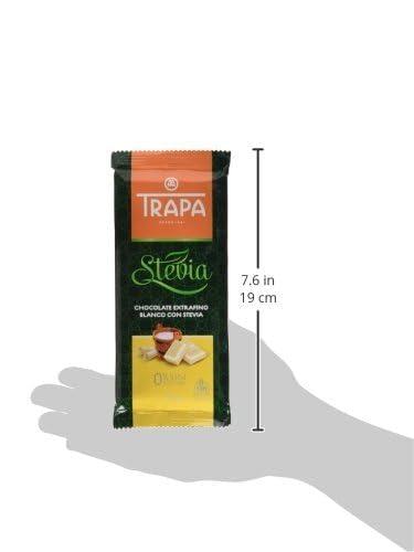 Trapa TRAPA STEVIA Extra FINO Blanco CON Chocolate BAR 75 GM Pack of 2