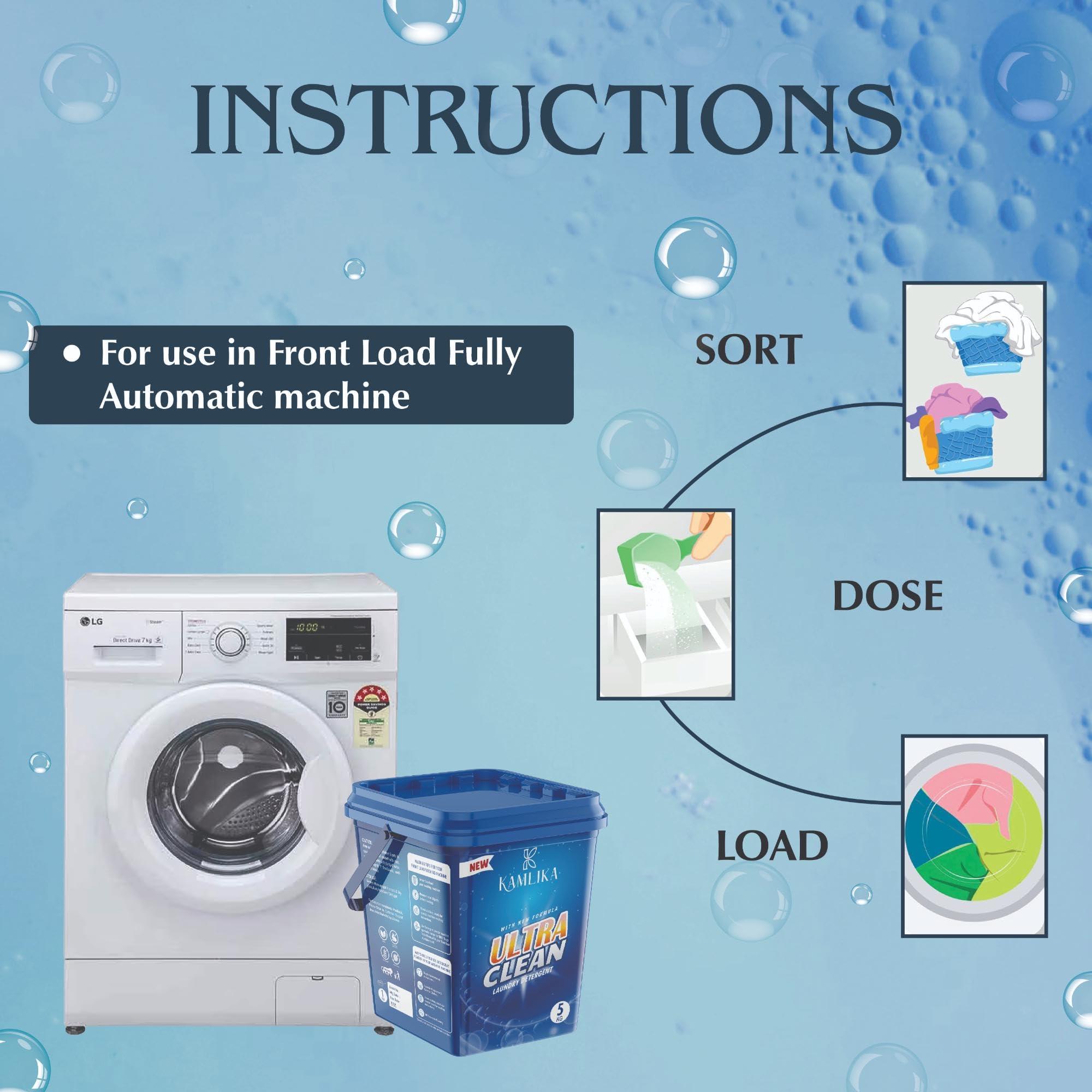 Kamlika Kamlika Ultra Clean laundary Detergent Powder | 5 kg Pack | Laundry Detergent For Bright and Dazzling White Clothes | Machine & Bucket Wash