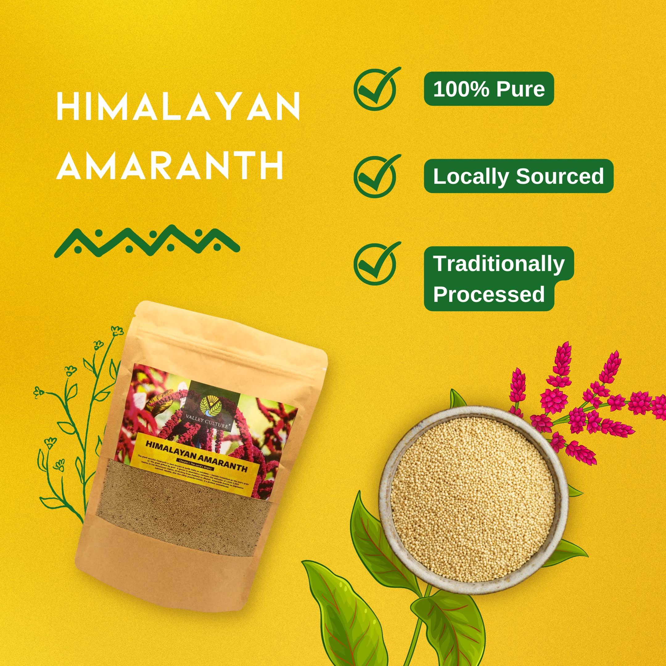 Valley Culture Valley Culture Himalayan Amaranth Chaulai Pack of 2-500 gms each, Healthy & Nutritious Rajgira Seed, Unpolished Millets Rich in Fiber & Protein, Nutritious Blend of Sprout & Gluten Free Grain