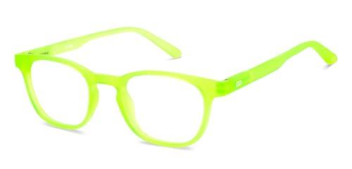 HUSTLR HUSTLR Zero Power Bluecut & Antiglare Computer Eyeglasses | Electric Green Full Rim Square | As Seen On Shark Tank | Peyush Bansal Glasses | For Men & Women | Small | LB E14058-N