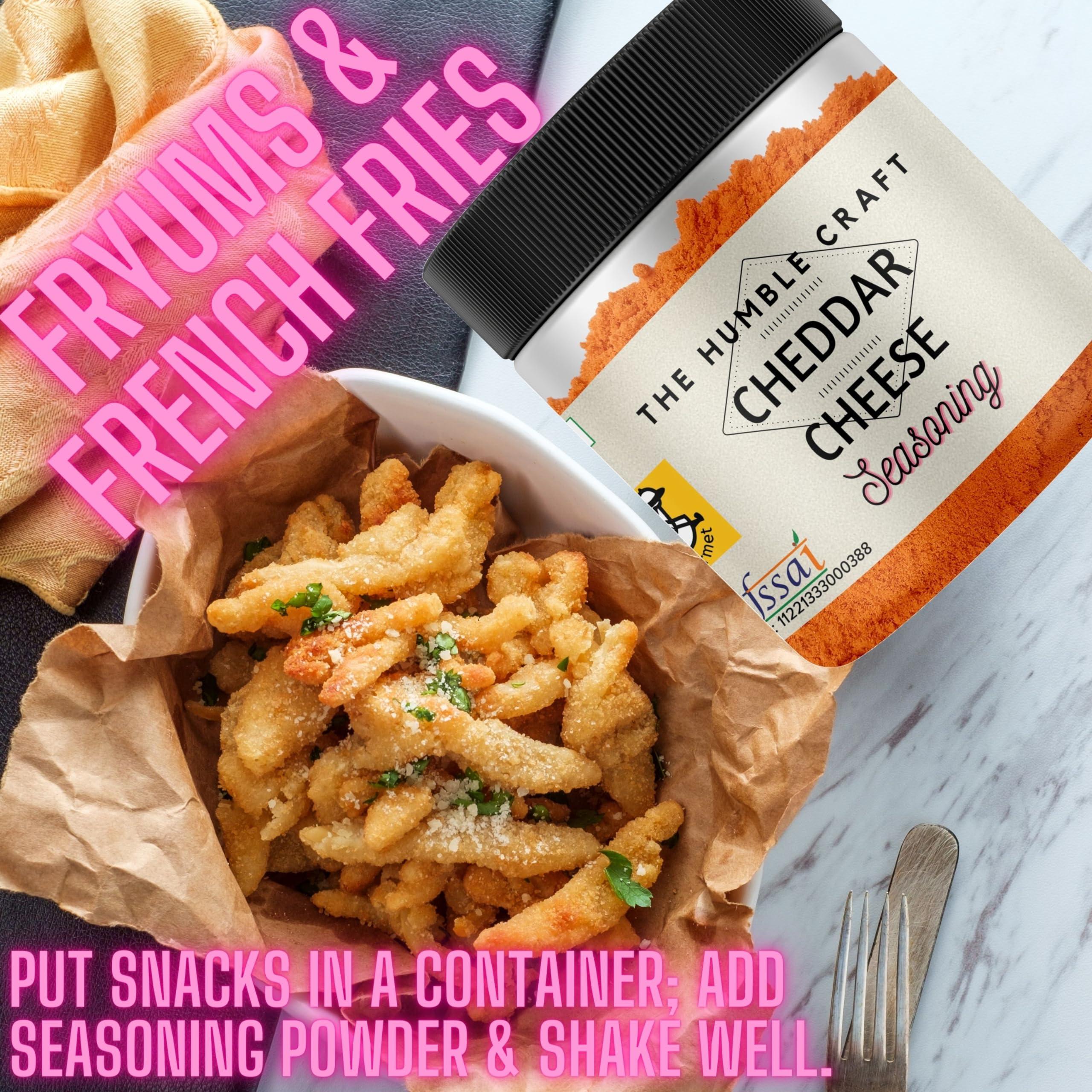 The Spice Rack The Humble Craft Cheddar Cheese Seasoning Powder - Popcorn, Salad, Pizza, Pasta, Spread, Dip & Marinade. Cheese Powder Seasoning - 100Gms