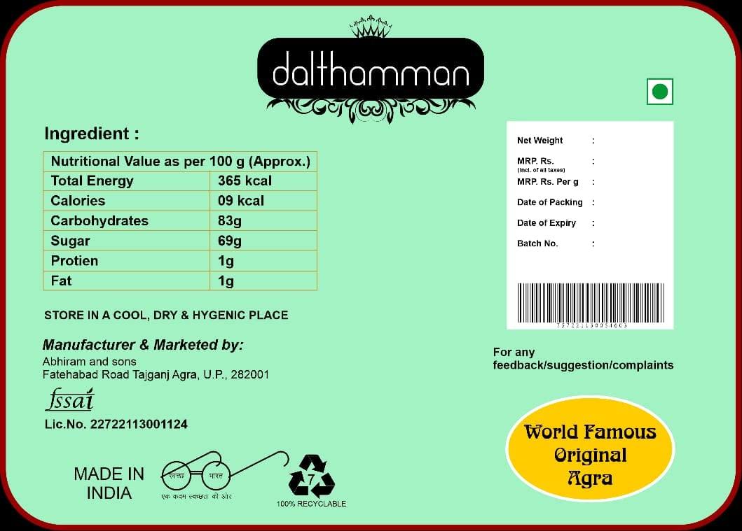 Dalthamman Dalthamman Orginal Agra Ka Dry Petha 950G/ Pumpkin Juicy Indian Sweet No Preservatives/No Food Colour