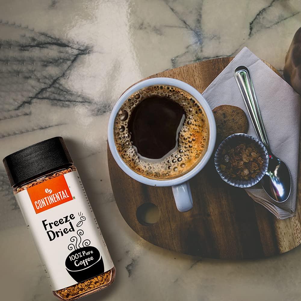 Continental Coffee Continental Freeze Dried Pure Instant Coffee Powder, 100g Jar | 100% Arabica Coffee | Black Coffee | Cold Coffee