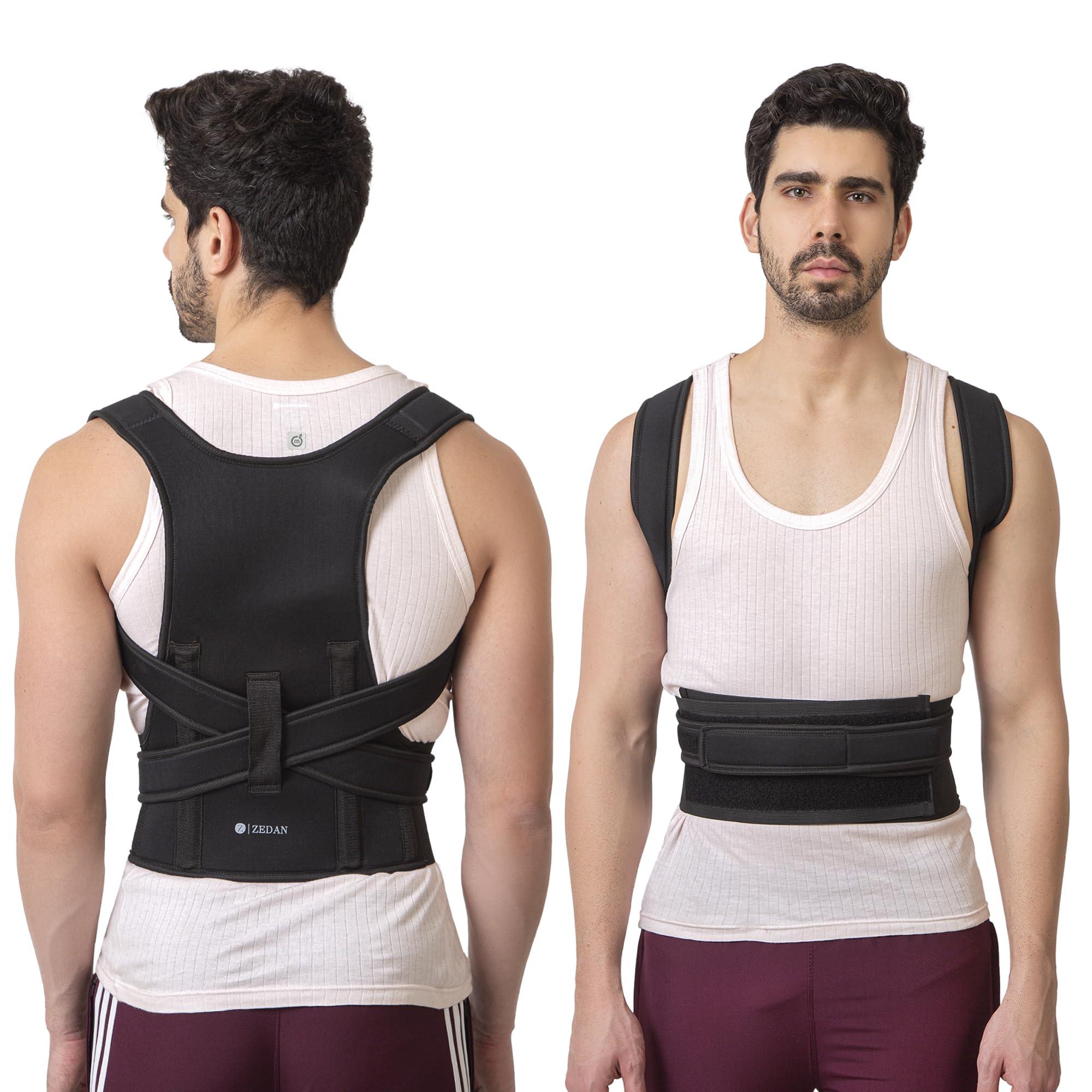 ZEDAN ZEDAN Neoprene Posture Corrector Back Support Belt|For Shoulder Support,Back Pain Relief,Back Straightener Brace|For Spine & Body Posture Correction,Clavicle Support|For Men & Women (Full, One Size)