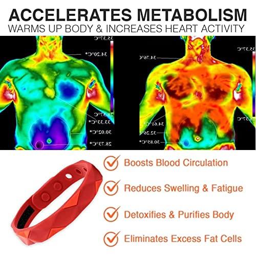 Wosxpgg Redup Far Infrared Negative Ions Wristband, Anti-Static Silicone Sports Bracelet for Men Women,Waterproof, Sweatproof, Washable (B)