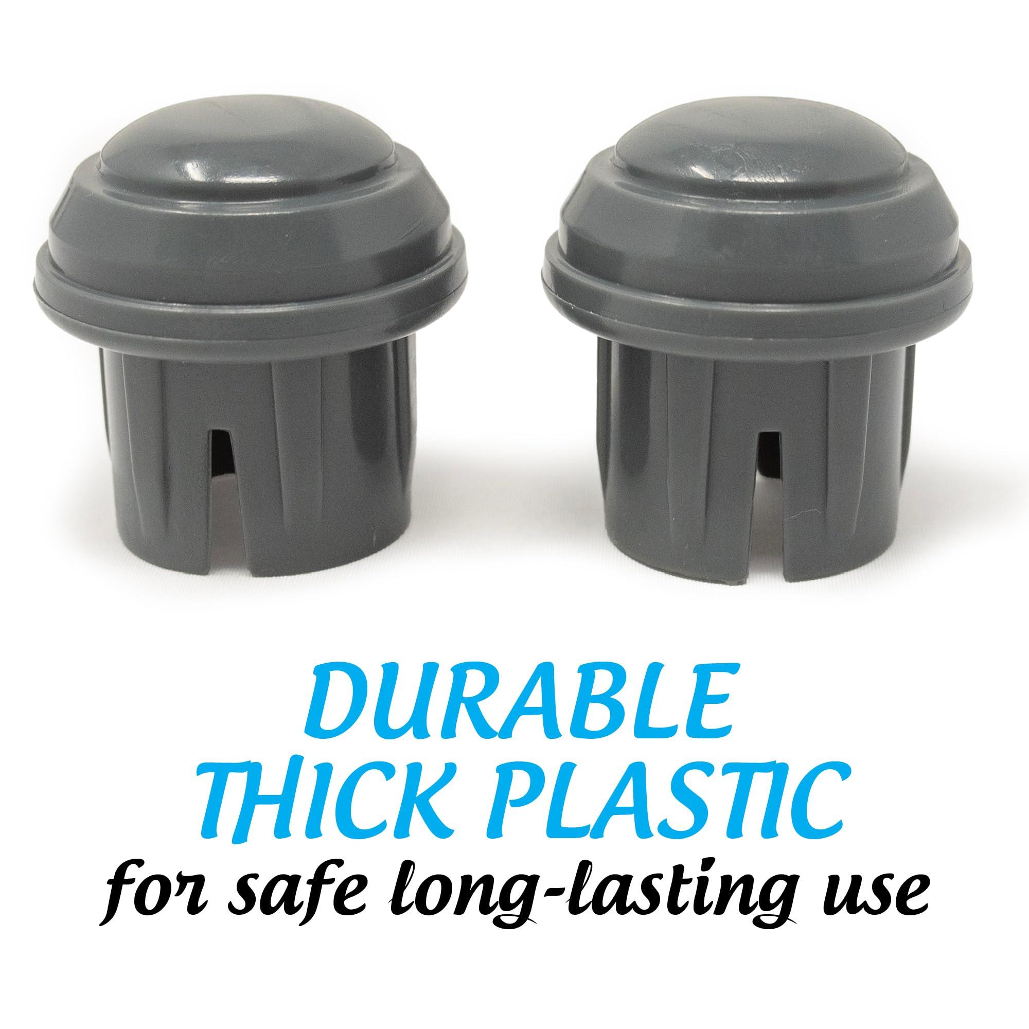 Top Glides Durable Mushroom Walker Glide Caps - Gray (3 Pairs)