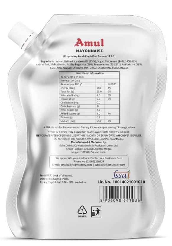 Amul Amul Mayonnaise Spout Pack 900g