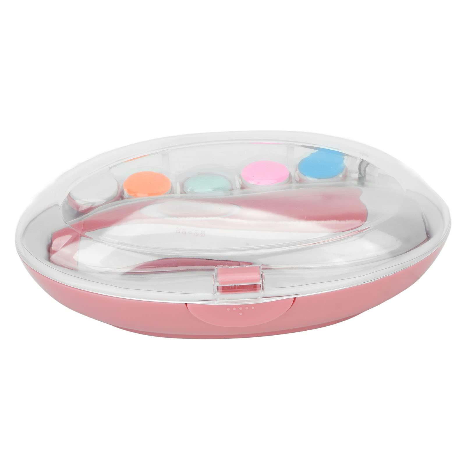Bannt Infants Nail File, Baby Electric Nail Trimmer Replaceable Manicure Care with 6 Grinding Head for Toes Fingernails (Pink)